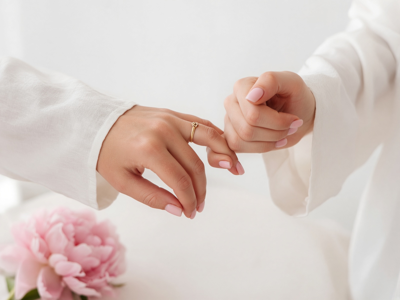 Two hands making a pinky promise